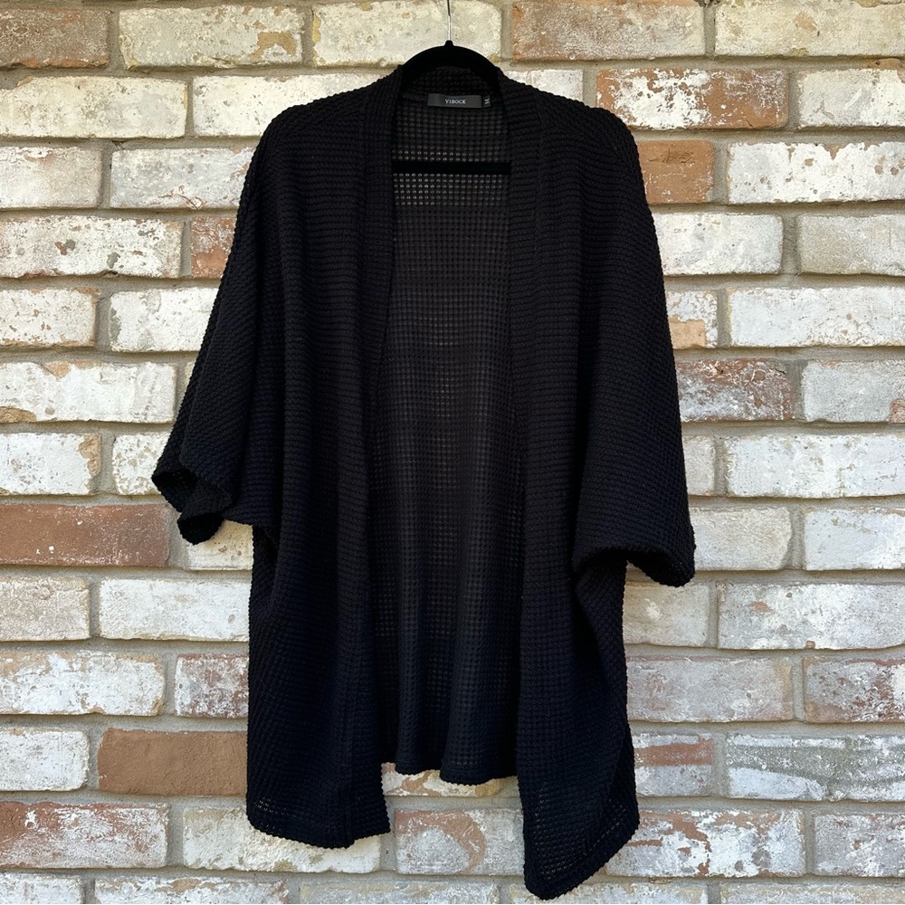 Yibock Open Front Black Sweater